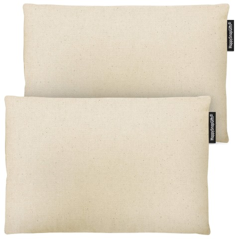 (30cm x 20cm Twin Pack) - Natural Organic Cotton with Organic Lavender and Removable Cover (Personalised with Text)