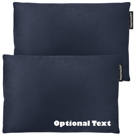 (30cm x 20cm Twin Pack) - Navy Blue Cotton Fabric with Organic Lavender and Removable Cover