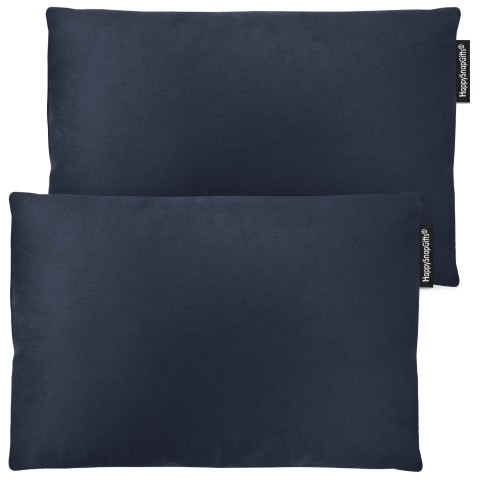 (30cm x 20cm Twin Pack) - Navy Blue Cotton Fabric with Organic Lavender and Removable Cover (Personalised with Text)