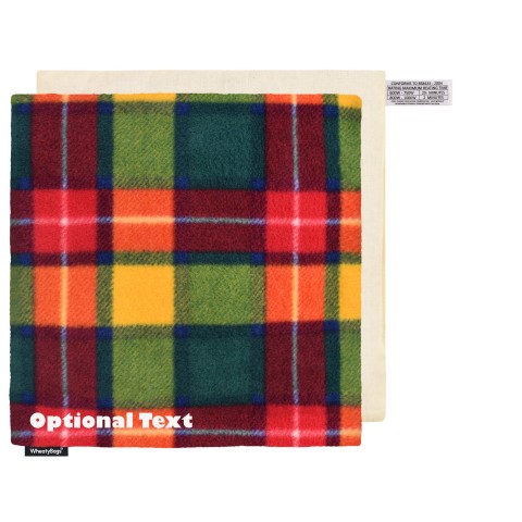 (34cm) - Tartan Check Fleece Fabric and Removable Cover (Personalised with Text)