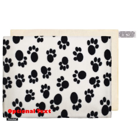 (40cm x 30cm) - Paws Print Fleece Fabric and Removable Cover (Personalised with Text)