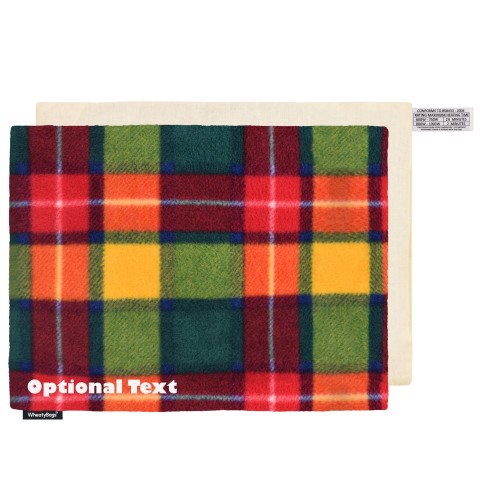 (40cm x 30cm) - Tartan Check Fleece Fabric and Removable Cover (Personalised with Text)
