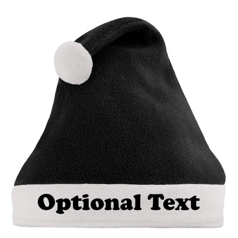 Smaller Adult Teen Size - Black Fleece Fabric (Personalised with Text)