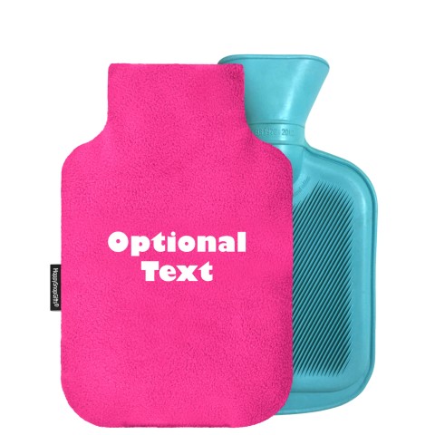 - 750ml Highlight (Stock Available Colour) - Fuchsia Pink Fleece Fabric and Removable Cover (Personalised with Text)