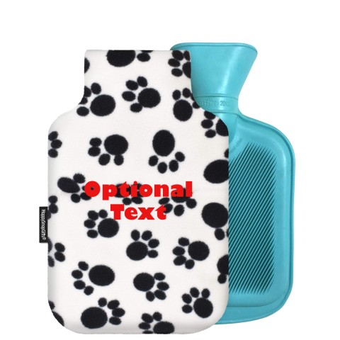 - 750ml Highlight (Stock Available Colour) - Paws Print Fleece Fabric and Removable Cover (Personalised with Text)