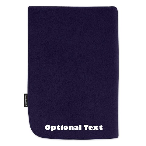 (100cm x 70cm) with No Icon - Navy Blue Fleece Fabric (Personalised with Text)