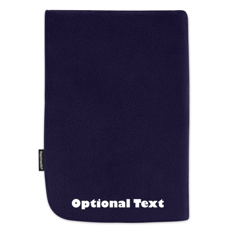 (100cm x 140cm Double Thickness) with No Icon - Navy Blue Fleece Fabric (Personalised with Text)