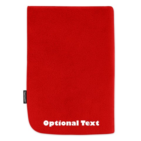 (200cm x 140cm) with No Icon - Red Fleece Fabric (Personalised with Text)