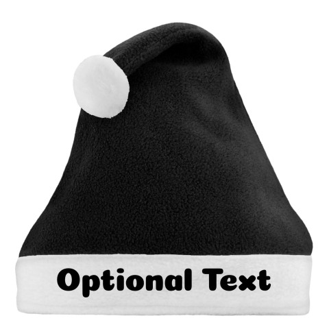 Smaller Adult Teen Size - Black Fleece Fabric (Personalised with Text)