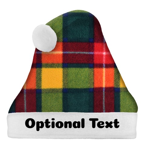 Smaller Adult Teen Size - Tartan Check Fleece Fabric (Personalised with Text)