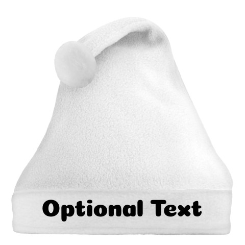 Smaller Adult Teen Size - White Fleece Fabric (Personalised with Text)