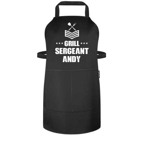 (70cm x 55cm) - Black Polycotton Fabric (Personalised with Name) and Matching Fabric Pocket