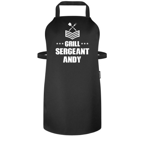 (70cm x 55cm) - Black Polycotton Fabric Adjustable Neck Fastening (Personalised with Name)