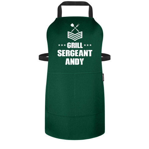 (70cm x 55cm) - Dark Green Polycotton Fabric (Personalised with Name) and Matching Fabric Pocket