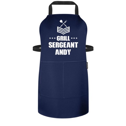 (70cm x 55cm) - Navy Blue Polycotton Fabric (Personalised with Name) and Matching Fabric Pocket