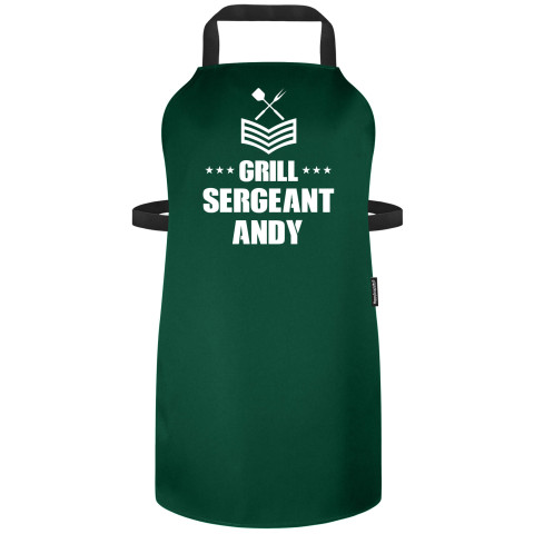 (90cm x 70cm) - Dark Green Polycotton Fabric Adjustable Neck Fastening (Personalised with Name)