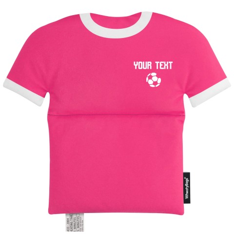 (Football Icon) - Fuchsia Pink Soft Velvet Polyester Fabric (Personalised with Text)