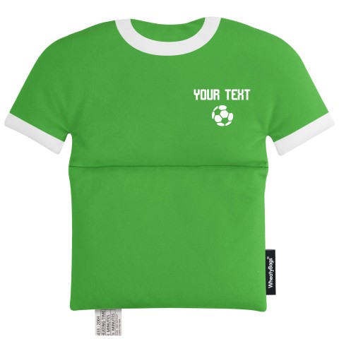 (Football Icon) - Bright Green Soft Velvet Polyester Fabric (Personalised with Text)