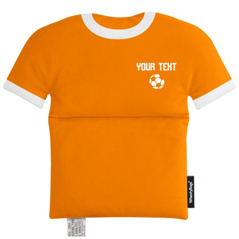 (Football Icon) - Orange Soft Velvet Polyester Fabric (Personalised with Text)