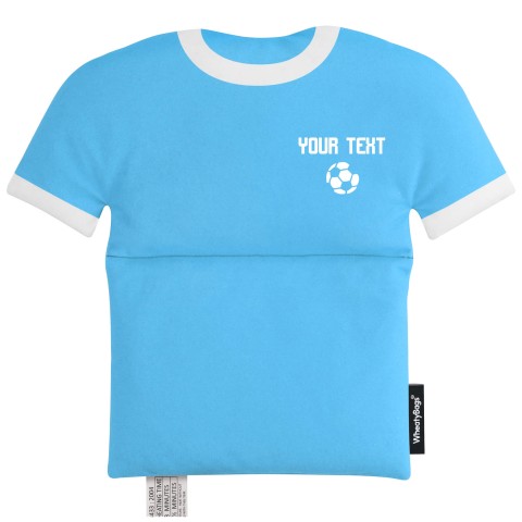 (Football Icon) - Sky Blue Soft Velvet Polyester Fabric (Personalised with Text)