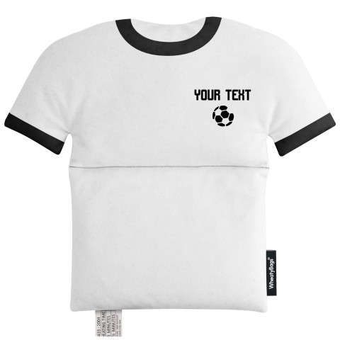 (Football Icon) - White Soft Velvet Polyester Fabric (Personalised with Text)