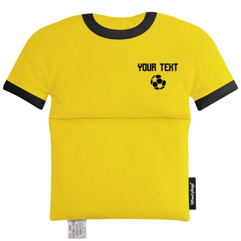 (Football Icon) - Yellow Soft Velvet Polyester Fabric (Personalised with Text)