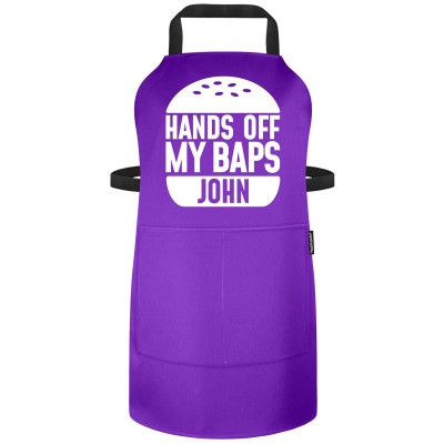 Funny Personalised Apron Hands Off My Baps Personalised with Text