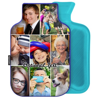 Collage Photo Hot Water Bottle Cover with Free Bottle