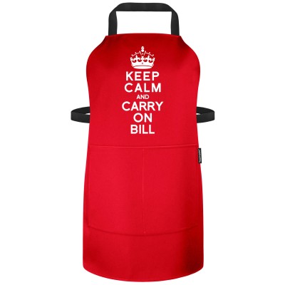 Funny Personalised Apron Keep Calm and Carry On Fabric Personalised with Text