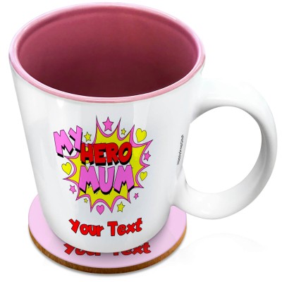 Personalised Mug with My Hero Mum Design XL 15oz Pink