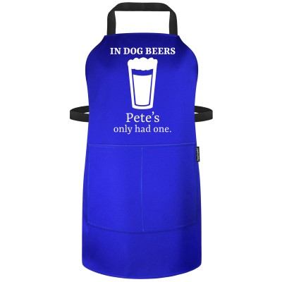 Funny Personalised Apron In Dog Beers with Personalised Gift Text