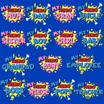 Name Bunting with My Hero Design Icons