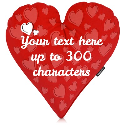 personalised heart cushion mock suede fabric 40cm personalised with text