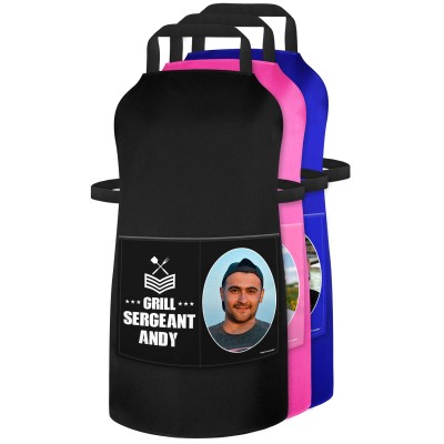 Funny Personalised Photo Apron (Grill Sergeant)