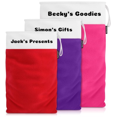 Personalised Christmas Sack Fleece Fabric Personalised with Text