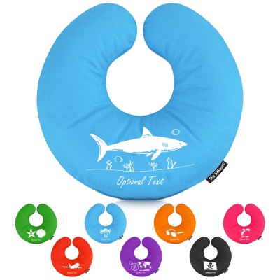 Personalised U-Shaped Travel Pillow with Designer Icons in a Variety of Colours