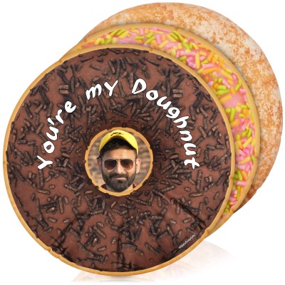 Personalised Photo Doughnut Cushion from HappySnapGifts®