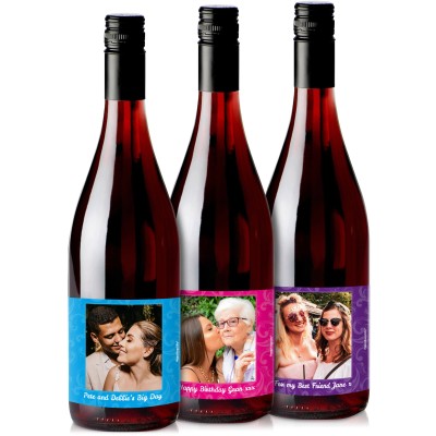 Personalised Photo Wine Bottle Labels from HappySnapGifts®