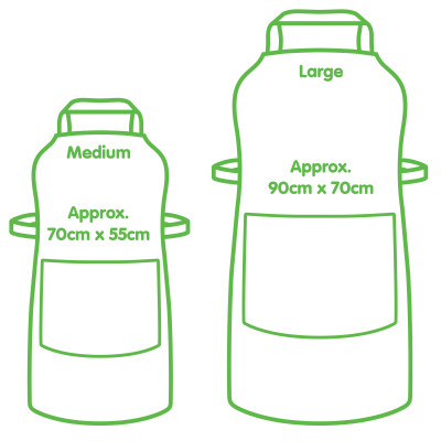 Photo Heart Apron Size Comparison