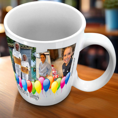 XL Personalised Multi-Photo Mug with Personalised Text from HappySnapGifts®