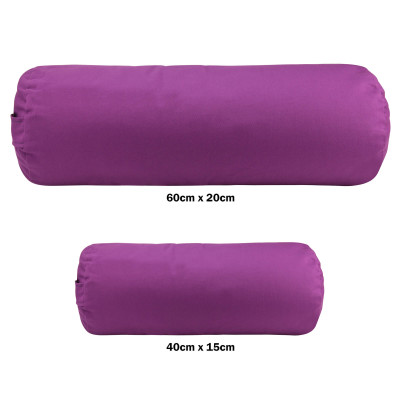 Buckwheat Bolster Cushion with Organic Filling Being used for Yoga and Exercise Available in 2 Sizes from HappySnapGifts®