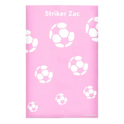 Regular (38cm x 25cm) (Football Icon) Baby Pink - Stretch Polyester (Personalised with Text)