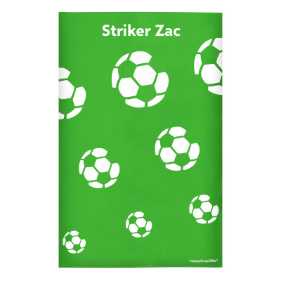 Regular (38cm x 25cm) (Football Icon) Bright Green - Stretch Polyester (Personalised with Text)