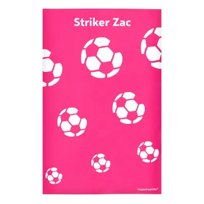 Regular (38cm x 25cm) (Football Icon) Hot Pink (Fuchsia) - Stretch Polyester (Personalised with Text)