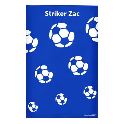 Regular (38cm x 25cm) (Football Icon) Royal Blue - Stretch Polyester (Personalised with Text)