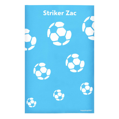 Regular (38cm x 25cm) (Football Icon) Sky Blue - Stretch Polyester (Personalised with Text)
