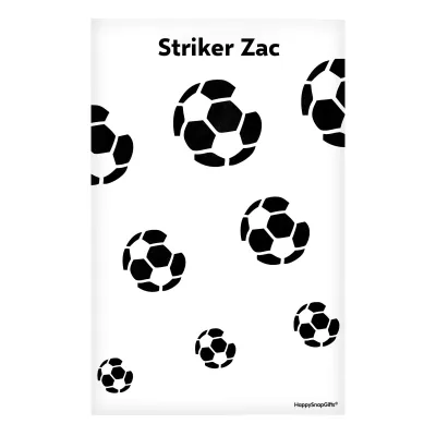 Regular (38cm x 25cm) (Football Icon) White - Stretch Polyester (Personalised with Text)