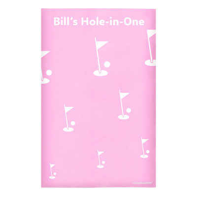 Regular (38cm x 25cm) (Golf Icon) Baby Pink - Stretch Polyester (Personalised with Text)