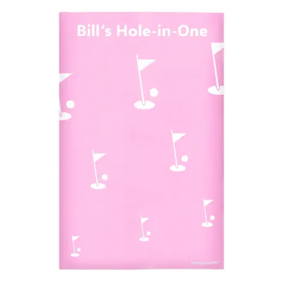 Regular (38cm x 25cm) (Golf Icon) Baby Pink - Stretch Polyester (Personalised with Text)