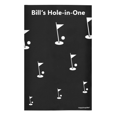 Regular (38cm x 25cm) (Golf Icon) Black - Stretch Polyester (Personalised with Text)